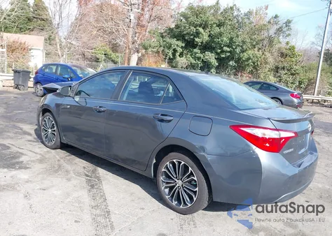 2015 Toyota Corolla S Plus z USA, uszkodzony, nr VIN 2T1BURHE8FC334714